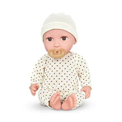Babi Baby doll with cream clothes and pacifier - Soft 36 cm doll with light skin tone and brown eyes - toy from 2 years - Image 2