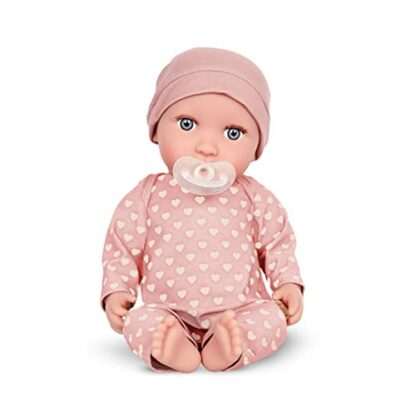 Babi by Battat – 14-inch Newborn Baby Doll – Gray-Blue Eyes & Medium-Light Skin Tone – Soft Body & Removeable Outfit – Pink Hat & Pacifier Accessories – 2 Years + - Image 3