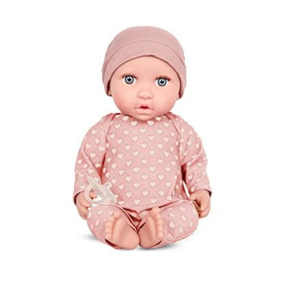 Babi by Battat – 14-inch Newborn Baby Doll – Gray-Blue Eyes & Medium-Light Skin Tone – Soft Body & Removeable Outfit – Pink Hat & Pacifier Accessories – 2 Years + - Image 2