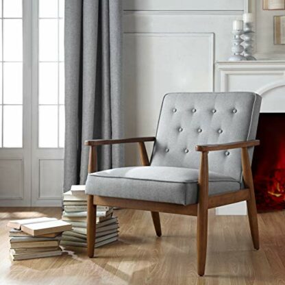 Ball & Cast Tufted Fabric Accent Chair 27.5"W x 29.8"D x 33.25"H Grey Set of 1 - Image 3