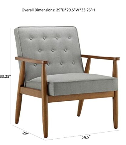 Ball & Cast Tufted Fabric Accent Chair 27.5"W x 29.8"D x 33.25"H Grey Set of 1 - Image 4