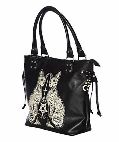 Banned Alternative Esoteric Cat Bag Frauen Handtasche schwarz/weiß - Image 4