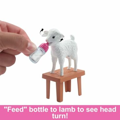 Barbie 65th Anniversary Doll & 10 Accessories, Farm Veterinarian Set with Blonde Vet Doll, Lamb with Moving Ears & More, HRG42 - Image 4