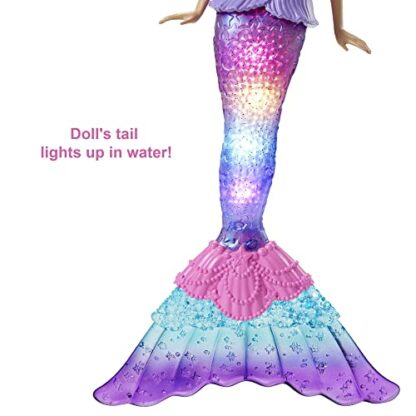 Barbie Dreamtopia Twinkle Lights Mermaid Doll, Doll with Pink and Blonde Hair, 4 Light Patterns, Toys for Ages 3 and Up, One Mermaid Doll, HDJ36 - Image 4