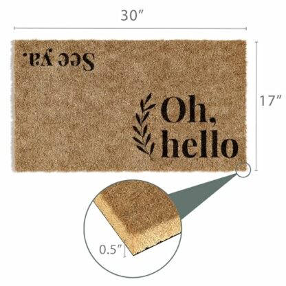 Barnyard Designs 'Oh Hello, See Ya' Doormat Welcome Mat, Outdoor Mat, Large Front Door Mat Indoor Entrance Mat, Back Door Mat Outdoor Entrance, Front Porch Rug Farmhouse Home Spring Fall, 30x17, Brown - Image 4