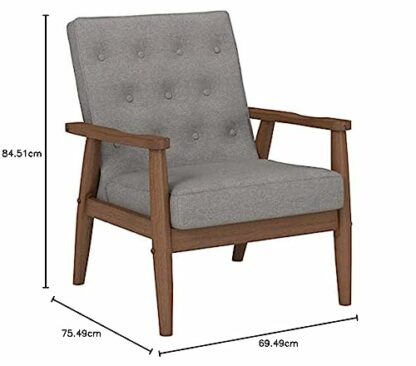 Baxton Studio Sorrento Accent Chair, 1 Seater, Grey, Brown 4 Baxton Studio Sorrento Accent Chair, 1 Seater, Grey, Brown - Image 4