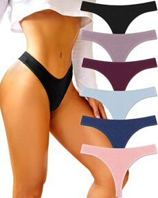 BeReady 6er Pack Cotton Thongs for Women Underwear Sexy Tangas for Women Panties for Women String Comfortable Multipack S-XL