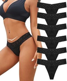 BeReady Cotton Thongs for Women Lace Underwear Women Bikini Thong Knickers for Women Sexy Ladies Panties Hipster Multipack