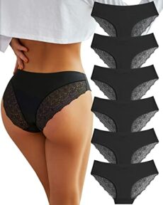 BeReady Seamless Knickers for Women Sexy Underwear Women Lace Bikini Panties V Waist High Leg Cut Invisible Women's Knickers Multipack