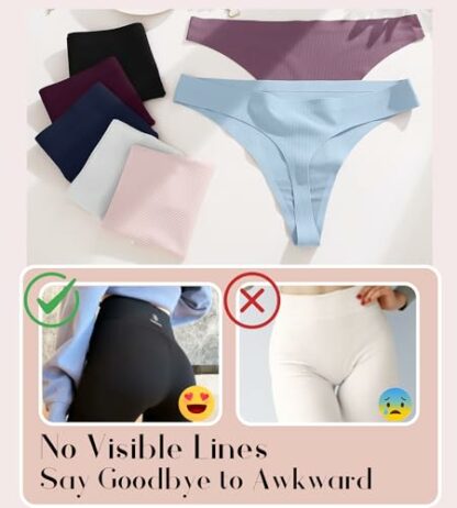 BeReady Seamless Thongs for Women Comfortable Soft Underwear Women Thong Knickers for Women No Show Panties Multipack - Image 4