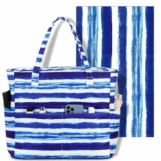 Beach Pool Bags Tote for Women Ladies Large Gym Tote Carry On Bag With Wet Compartment for Weekender Travel Waterproof