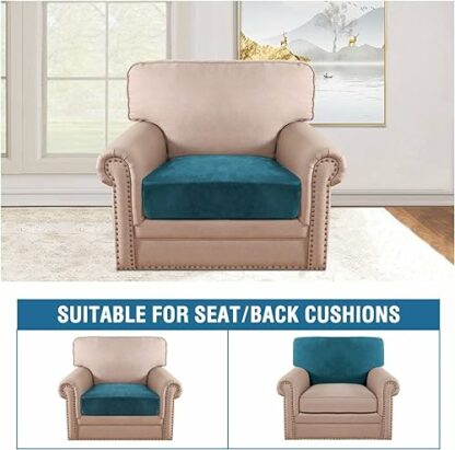 BellaHills Velvet Stretch Sofa Seat Cushion Covers Modular Cushion Covers Sofa Couch Cushion Covers Furniture Protector Sofa Seat Cover with Elastic Bottom - Image 4
