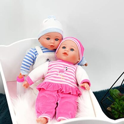 Bibi Doll - 13” Twin Baby Girl Boy Twins Dolls Set With Sounds Feeding Set & Magic Bottle 4 Bibi Doll - 13” Twin Baby Girl Boy Twins Dolls Set With Sounds Feeding Set & Magic Bottle - Image 4