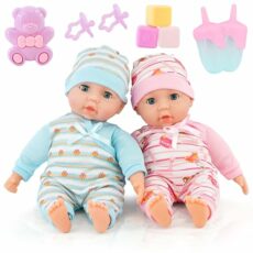 Bibi Doll - 14" Twins Baby Girl & Boy Twin Dolls Babies Gift Set - Dummy, Toy, Doll Accessories