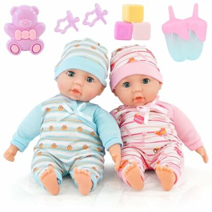 Bibi Doll - 14" Twins Baby Girl & Boy Twin Dolls Babies Gift Set - Dummy, Toy, Doll Accessories 2 Bibi Doll - 14" Twins Baby Girl & Boy Twin Dolls Babies Gift Set - Dummy, Toy, Doll Accessories - Image 2