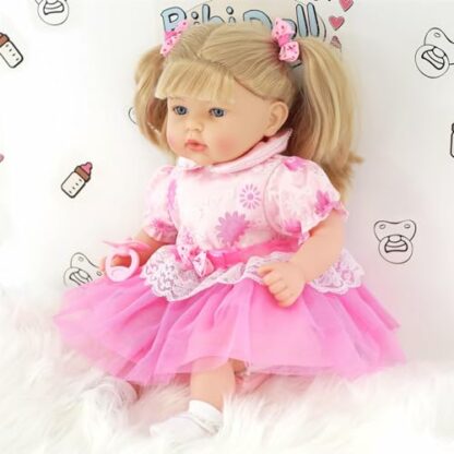 Bibi Doll 18" Realistic Baby Dolls With Hair In Pink Outfits, Sounds & Dummies - Real Life Baby Dolls For Girls & Boys - Realistic Baby Doll Talking Doll Doll With Hair Soft Body Baby Doll - Image 4