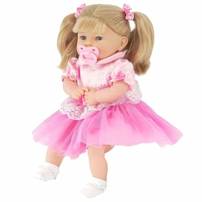 Bibi Doll 18" Realistic Baby Dolls With Hair In Pink Outfits, Sounds & Dummies - Real Life Baby Dolls For Girls & Boys - Realistic Baby Doll Talking Doll Doll With Hair Soft Body Baby Doll - Image 2
