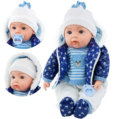 Bibi Doll - 20" Lifelike Large Size Soft Bodied Baby Doll Girls Boys Toy With Dummy & Sounds (Blue Onesie) 2 Bibi Doll - 20" Lifelike Large Size Soft Bodied Baby Doll Girls Boys Toy With Dummy & Sounds (Blue Onesie) - Image 2