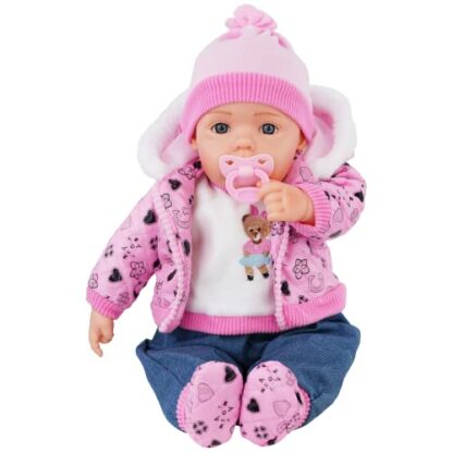 Bibi Doll - 20" Lifelike Large Size Soft Bodied Baby Doll Girls Boys Toy With Dummy & Sounds (Neon Pink) - Image 3