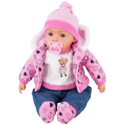 Bibi Doll - 20" Lifelike Large Size Soft Bodied Baby Doll Girls Boys Toy With Dummy & Sounds (Neon Pink) - Image 4