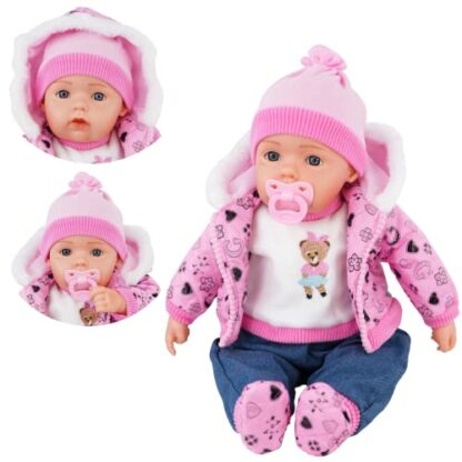 Bibi Doll - 20" Lifelike Large Size Soft Bodied Baby Doll Girls Boys Toy With Dummy & Sounds (Neon Pink) - Image 2