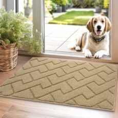 Biscpro Door Mat DoorMat Indoor Washable,Doormat Indoor Dirt Trapper Non-slip,Absorbent Inside Entrance Rug Mat for Entryway,Patio,Garden,Laundry Room,Pets