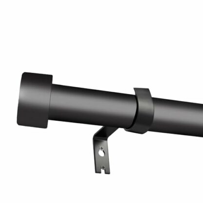 Black Curtain Pole, Curtain Poles for Eyelet Curtains, Adjustable Curtain Rod for Windows,Room Dividers Curtain Rail. 2 Black Curtain Pole, Curtain Poles for Eyelet Curtains, Adjustable Curtain Rod for Windows,Room Dividers Curtain Rail. - Image 2