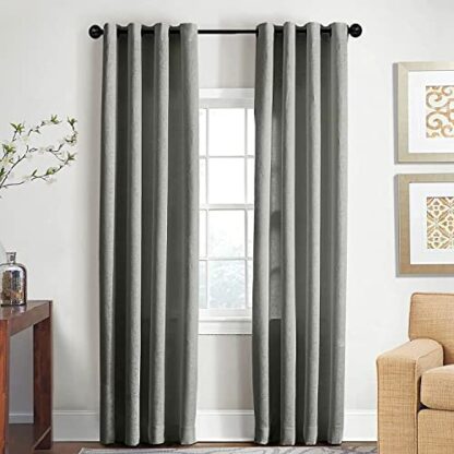 Black Curtain Poles for Eyelet Curtains, Industrial Curtain Pole Metal Extendable, Industrial Curtain Rod for Windows 80cm-218cm, Room Dividers Curtain Rail. 4 Black Curtain Poles for Eyelet Curtains, Industrial Curtain Pole Metal Extendable, Industrial Curtain Rod for Windows 80cm-218cm, Room Dividers Curtain Rail. - Image 4