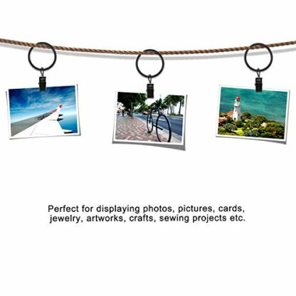Black Curtain Rod Ring Clips, Coideal 30 Pack Rustproof Metal Drapery Ring with Hook/Hanger Clips with Eyelets for Holding Heavy Curtains Rod Set and Drapes - Image 4