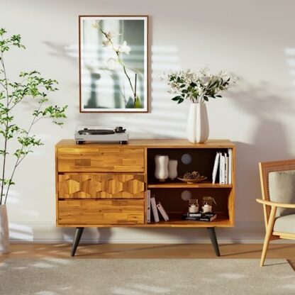 Bme Georgina Solid Wood Sideboard with 2 Doors & 3 Drawers - Image 3