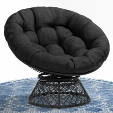 Bme Papasan Onyx Stone Chair, Metal frame covered in resin wicker with fabric cushion