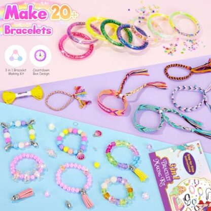 Bracelet Making Kit, 3 in 1 Jewellery Making Kit, Glitter | Friendship | Beaded Bracelets, Arts & Crafts Set Girls Age 3+, Gifts for Girls Age 6 7 8 9 10 11, Birthday Present for Girls 5 Years Old 3 Bracelet Making Kit, 3 in 1 Jewellery Making Kit, Glitter | Friendship | Beaded Bracelets, Arts & Crafts Set Girls Age 3+, Gifts for Girls Age 6 7 8 9 10 11, Birthday Present for Girls 5 Years Old - Image 3