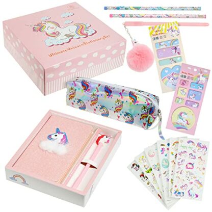 Brightzen Unicorn Stationery Set – Unicorn Notebook, Pens, Pencils, Pencil Case, Pocket Notepad and Stickers, Great Birthday Gifts for Girls Age 4 5 6 7 8 9 10 11 years old 2 Brightzen Unicorn Stationery Set – Unicorn Notebook, Pens, Pencils, Pencil Case, Pocket Notepad and Stickers, Great Birthday Gifts for Girls Age 4 5 6 7 8 9 10 11 years old - Image 2