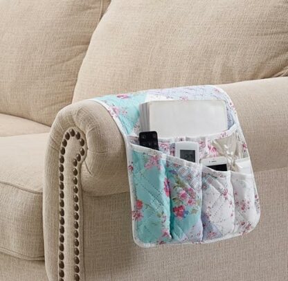 Brilliant Sunshine Sofa Armrest 5 Pockets Organizer, Slip resistant Couch Chair Armrest Caddy, Washable Magazine Holders, Storage for TV Remote Control, Phone, Book, Glasses, Magazine - Image 3