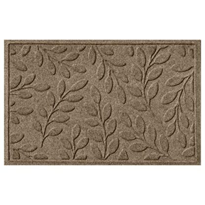 Bungalow Flooring Waterhog Door Mat, 2' x 3', Made in USA, Durable and Decorative Floor Covering, Skid Resistant, Indoor/Outdoor, Water-Trapping, Brittney Leaf Design, Camel - Image 2