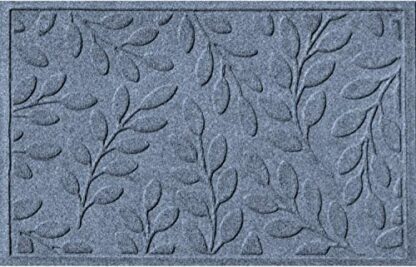 Bungalow Flooring Waterhog Indoor/Outdoor Doormat, 2' x 3', Made in USA, Skid Resistant, Easy to Clean, Catches Water and Debris, Brittney Leaf Design, Bluestone 2 Bungalow Flooring Waterhog Indoor/Outdoor Doormat, 2' x 3', Made in USA, Skid Resistant, Easy to Clean, Catches Water and Debris, Brittney Leaf Design, Bluestone - Image 2