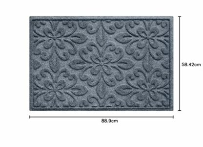Bungalow Flooring Waterhog Indoor/Outdoor Doormat, 2' x 3', Made in USA, Skid Resistant, Easy to Clean, Catches Water and Debris, Phoenix Collection, Bluestone - Image 4