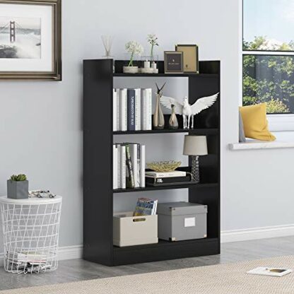 CAIYUN 4 Tier Bookcase, Standing Book Shelf, Wooden Display Rack for Living Room, Office - Image 3