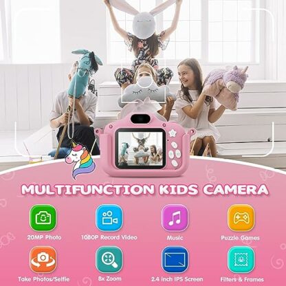 CAMCLID Kids Camera, 2.0" 1080P HD Kids Digital Camera for Girls Boys with 32GB Card, Dual Lens Selfie/Video Camera for Kids Birthday Christmas Toy Gifts for Toddler Age 3-12(Pink) 3 CAMCLID Kids Camera, 2.0" 1080P HD Kids Digital Camera for Girls Boys with 32GB Card, Dual Lens Selfie/Video Camera for Kids Birthday Christmas Toy Gifts for Toddler Age 3-12(Pink) - Image 3