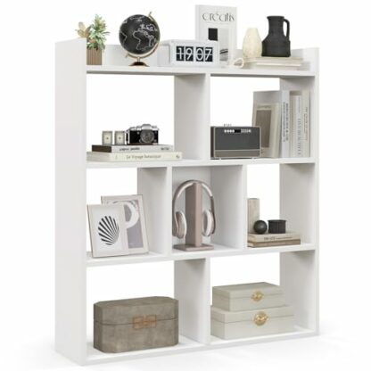 CASART 7-Cube Bookshelf, Wooden Freestanding Bookcase with Anti-Toppling Devices, Modern Display Shelf Open Shelving Unit for Living Room Bedroom Office 2 CASART 7-Cube Bookshelf, Wooden Freestanding Bookcase with Anti-Toppling Devices, Modern Display Shelf Open Shelving Unit for Living Room Bedroom Office - Image 2