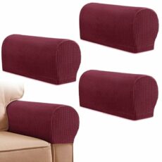 CECOMBINE Armrest Chair Covers, Set of 4 Stretch Armrest Chair Anti-Slip Furniture Protector Slipcovers Chair Sofa Couch Protector Stretch Fit for Armchairs Sofa Couches Recliner