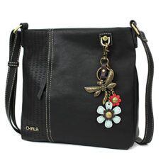 CHALA Laser Cut Crossbody Faux Leather Black