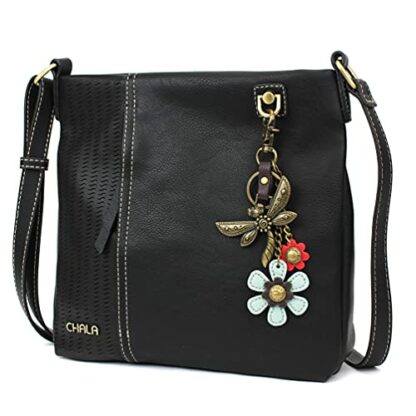 CHALA Laser Cut Crossbody Faux Leather Black - Image 2