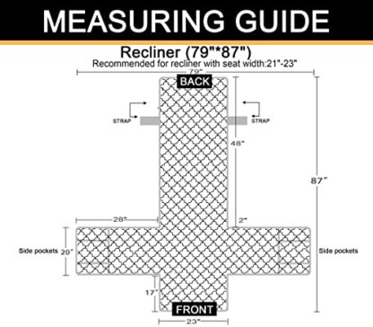 CHHKON Waterproof Nonslip Recliner Cover Stay in Place, Dog Couch Chair Cover Furniture Protector, Ideal Loveseat Slipcovers for Pets and Kids (Dark Grey, 23'') - Image 3