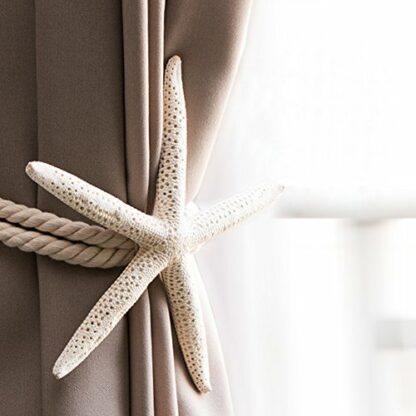 CHICTIE 2 Pieces Natural Starfish Curtain Tiebacks Rope Drape Cotton Tie Band Drapery Holdbacks Beige White Room Décor for Indoor/Outdoor 3 CHICTIE 2 Pieces Natural Starfish Curtain Tiebacks Rope Drape Cotton Tie Band Drapery Holdbacks Beige White Room Décor for Indoor/Outdoor - Image 3
