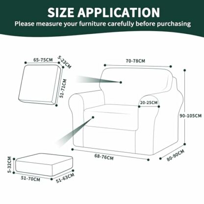 CHUN YI 3/5/7/9 Piece Stretch Sofa Cover, 1/2/3/4 Seater Slipcover with 1/2/3/4 Separate Cushions and Backrests, Jacquard Spandex Fabric - Image 4