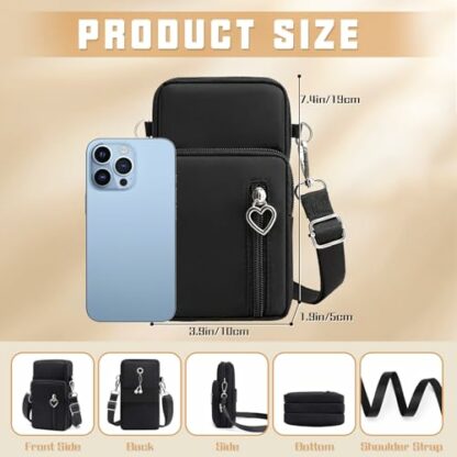 COLANANA Crossbody Bags Mobile Phone Wallet Bags,Women Crossbody Phone Bag with Detachable Adjustable Straps,Armband,Large Capacity Women Girl CellPhone Purse with Headphone Port - Image 3