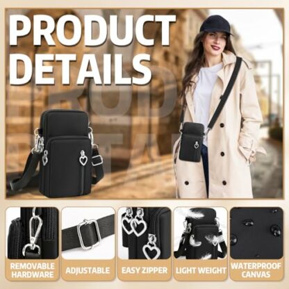 COLANANA Crossbody Bags Mobile Phone Wallet Bags,Women Crossbody Phone Bag with Detachable Adjustable Straps,Armband,Large Capacity Women Girl CellPhone Purse with Headphone Port - Image 4