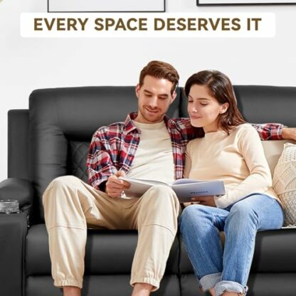 COMHOMA Recliner Armchair Rocker Reclining Chair with Massage & Heat, Padded Seat, Extended Footrest, Oversized Swivel Lounge Sofa with 2 Cup Holders Living Room Chairs - Image 4