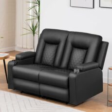 COMHOMA Recliner Armchair Rocker Reclining Chair with Massage & Heat, Padded Seat, Extended Footrest, Oversized Swivel Lounge Sofa with 2 Cup Holders Living Room Chairs